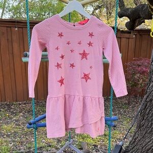 Joules Pink Star Striped Casual Dress